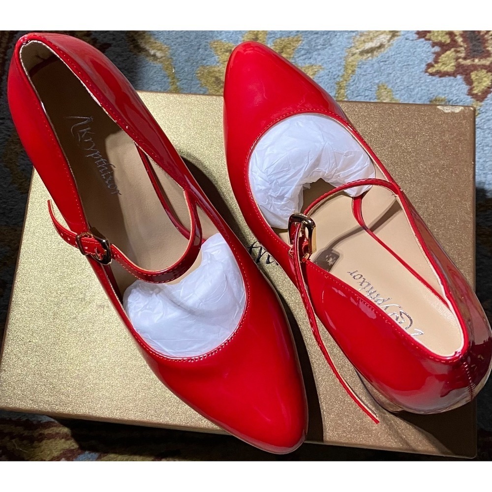 Krypthixor Red High Heels Shoes Size 7.5